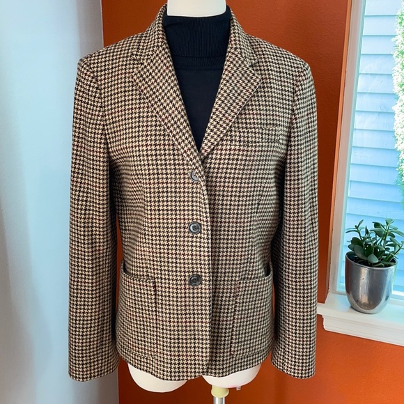Chaps Houndstooth Riding Jacket 